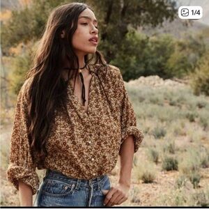 Doen Jane blouse, floral print button down